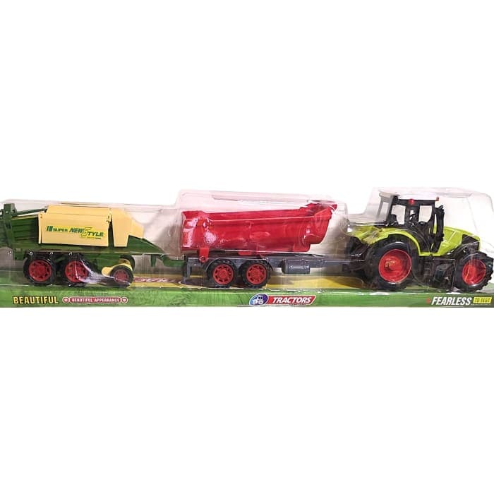 Tractor con remolque y empacadora